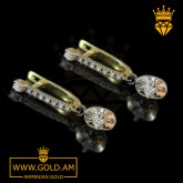 Buy 14k gold earrings for women armenian gold fashion jewelry где купить золотые серьги с драгоценными камнями недорого Серьги из золота (13)